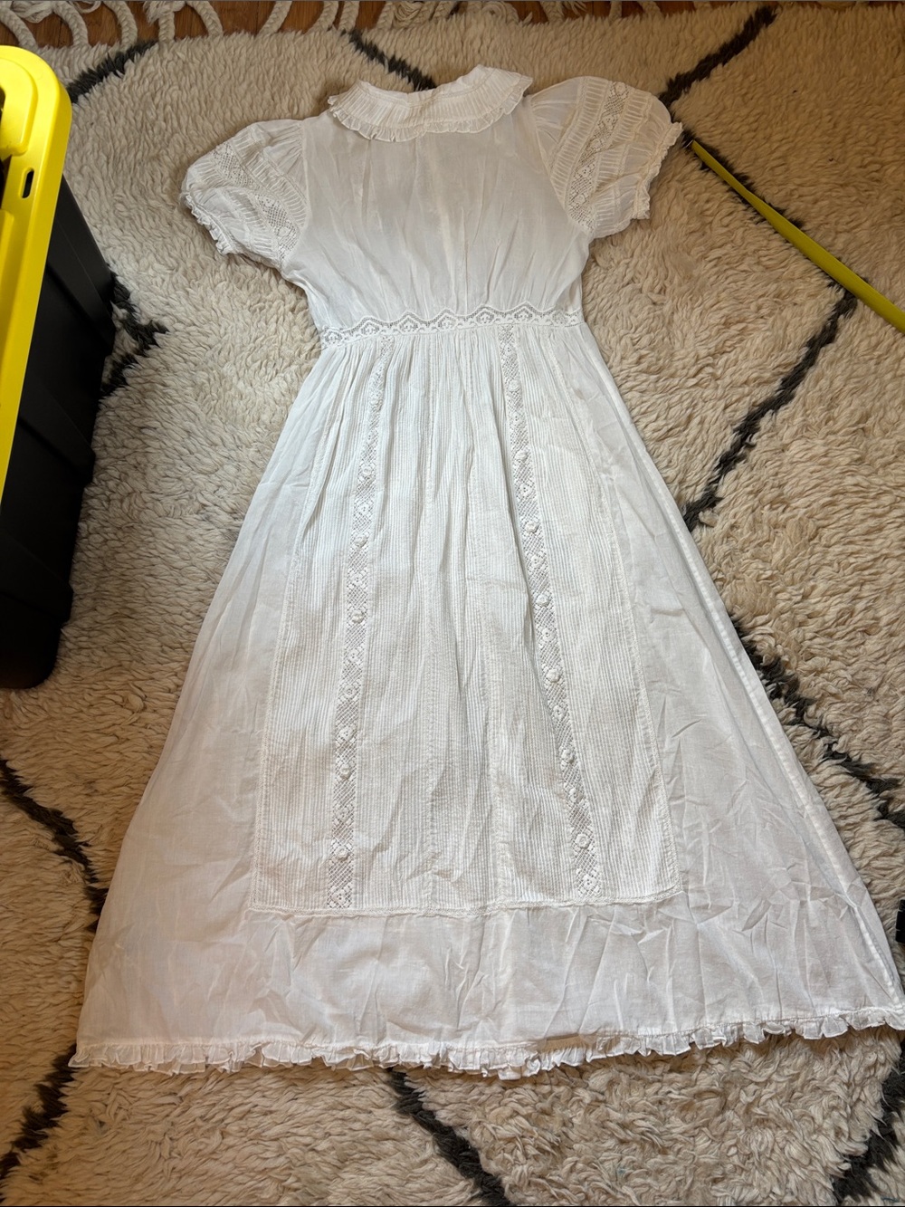 Doen Lace-Trim Cotton Dress with Peter Pan Collar - Picture 14 of 17